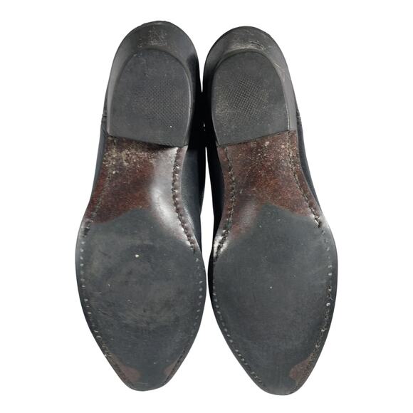 GORGEOUS BLACK GENUINE LEATHER FANCY STITCHED WESTERN COWBOY BOOTS! SZ 8M - Picture 10 of 11